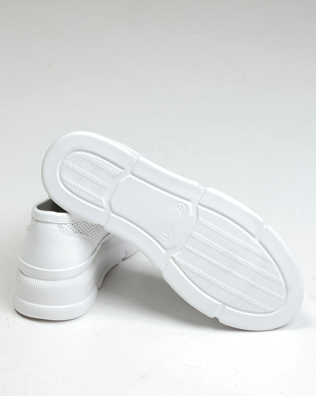 Krula White Perforated Leather Slip-On Loafers