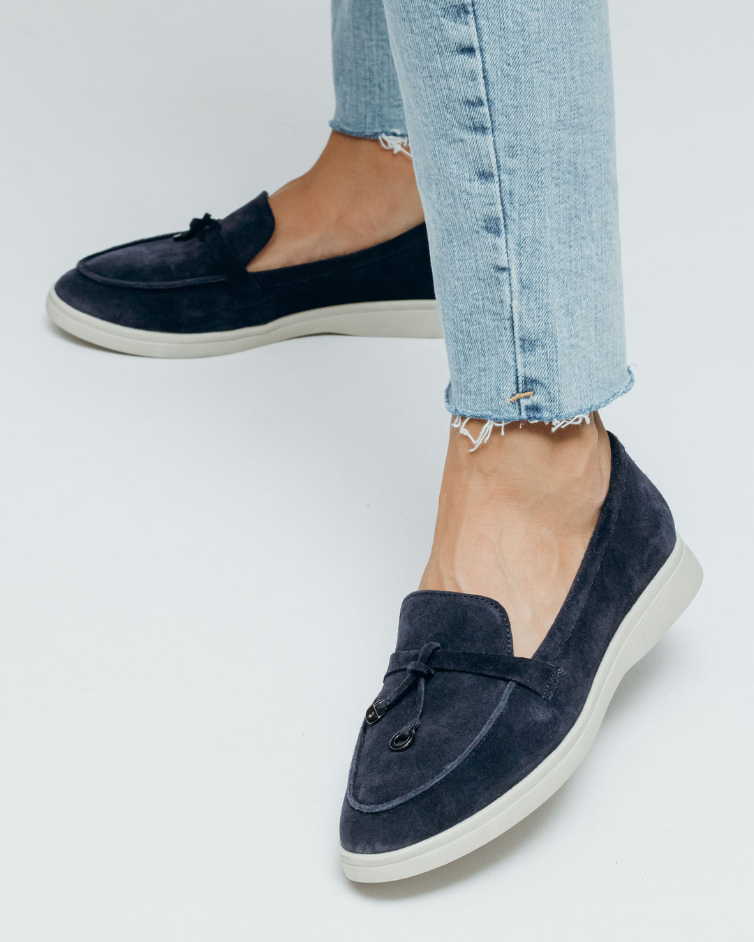 Navy Suede Loafers