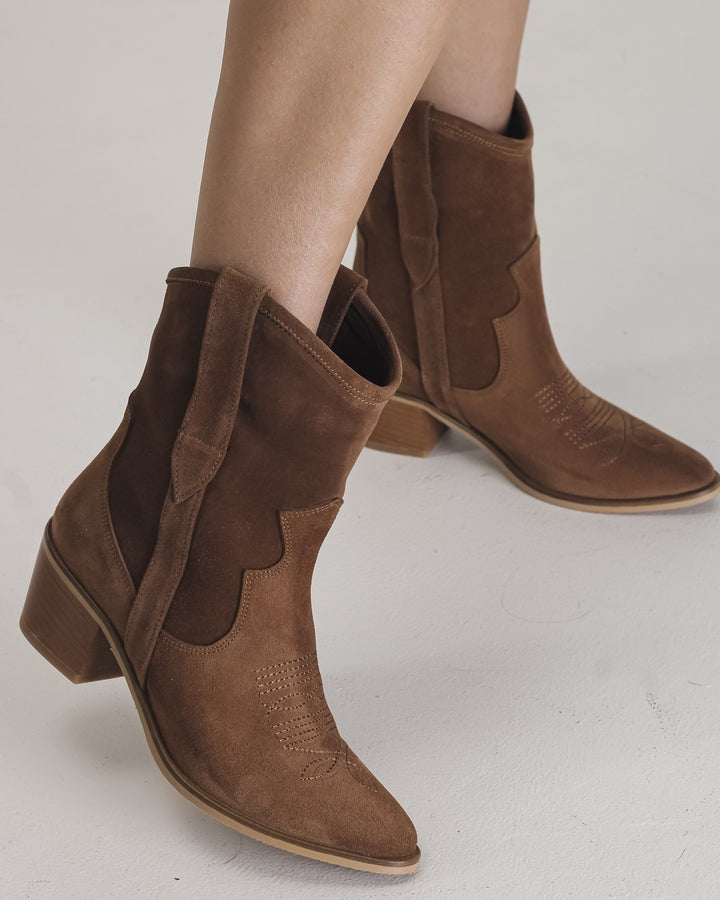 Brown Suede Cowboy Boots