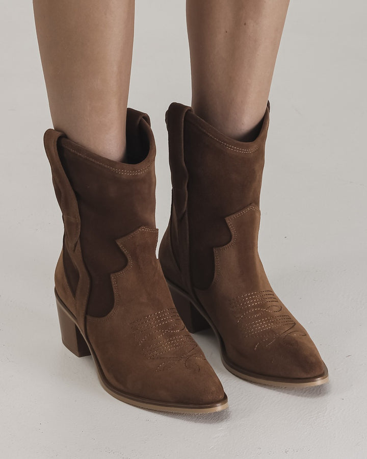 Brown Suede Cowboy Boots