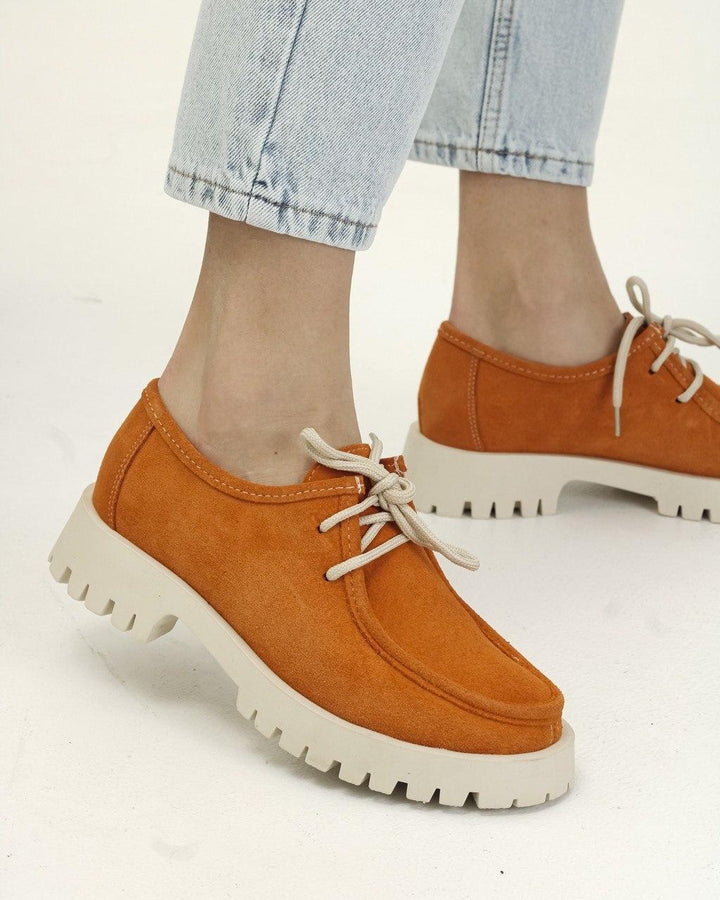 Krula Orange Chunky Lace-Up Shoes