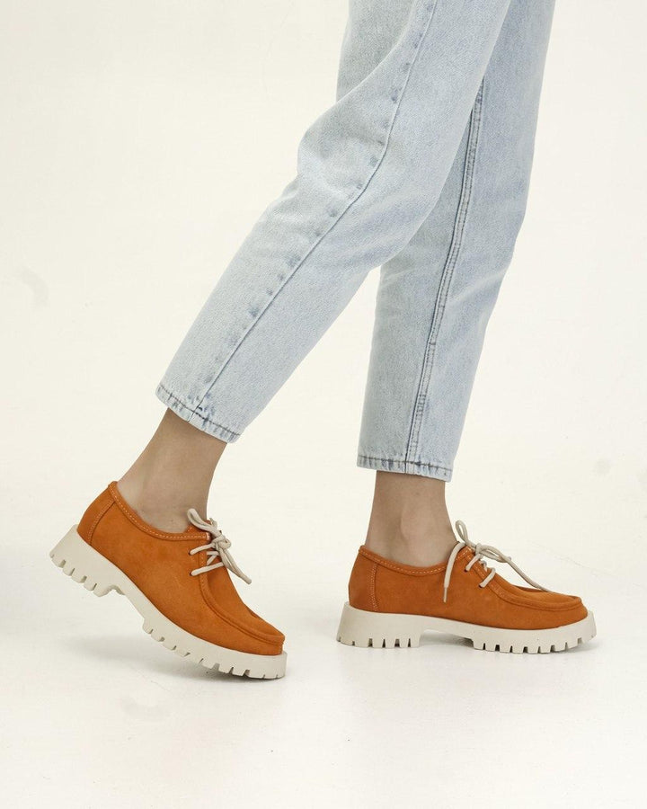 Krula Orange Chunky Lace-Up Shoes