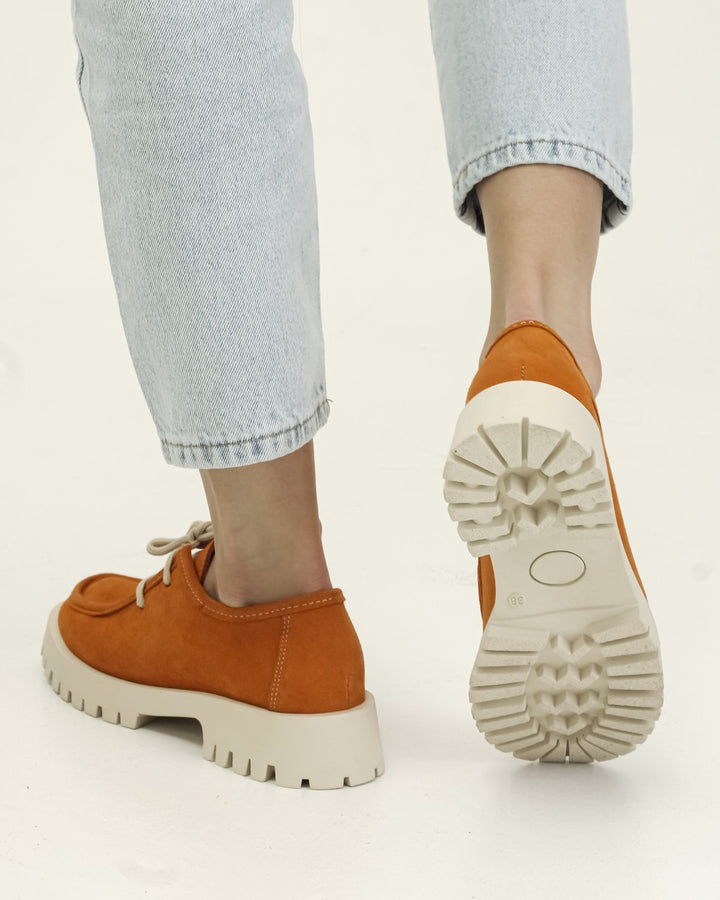 Krula Orange Chunky Lace-Up Shoes