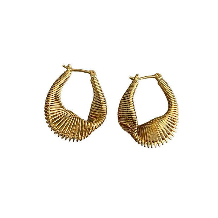 Misshapen Wire Hoop Earring plated in gold