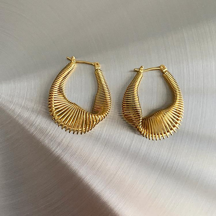 Misshapen Wire Hoop Earring plated in gold