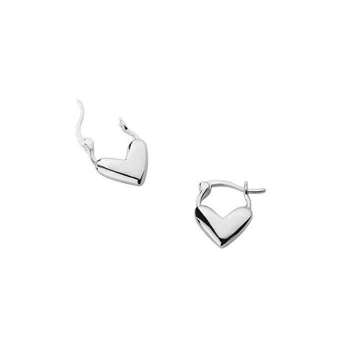 Heart Huggie Earring in Silver