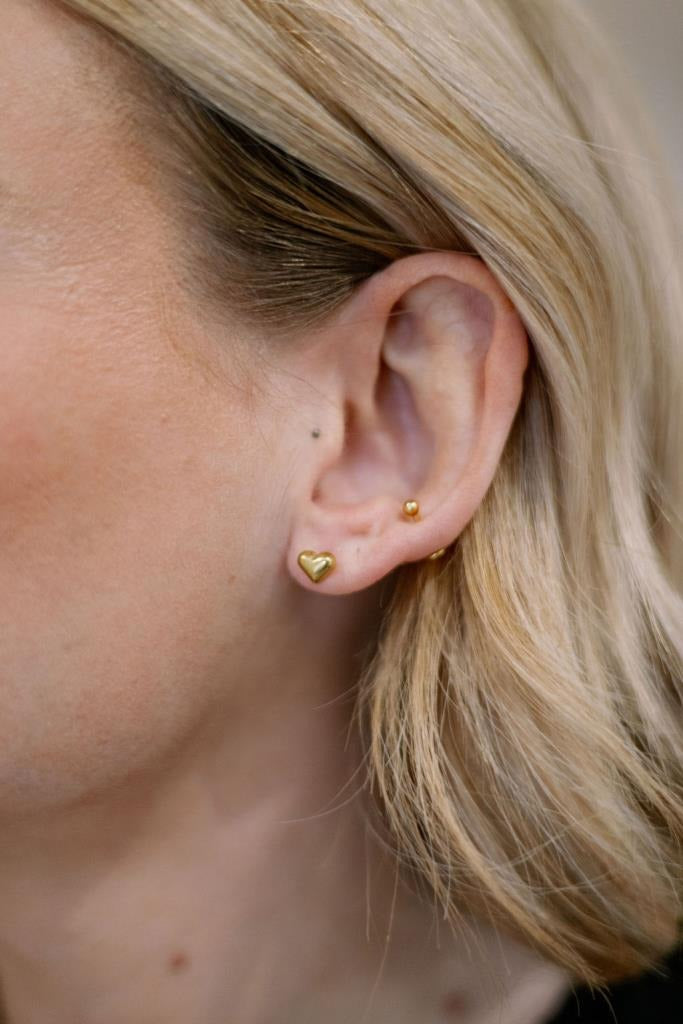 Little Heart Stud Earring in Gold