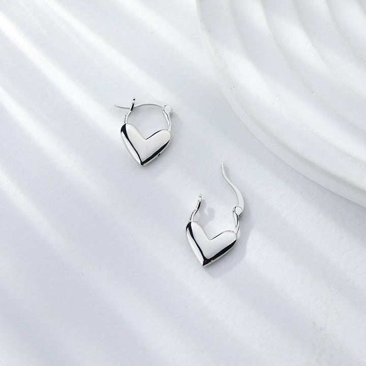 Heart Huggie Earring in Silver