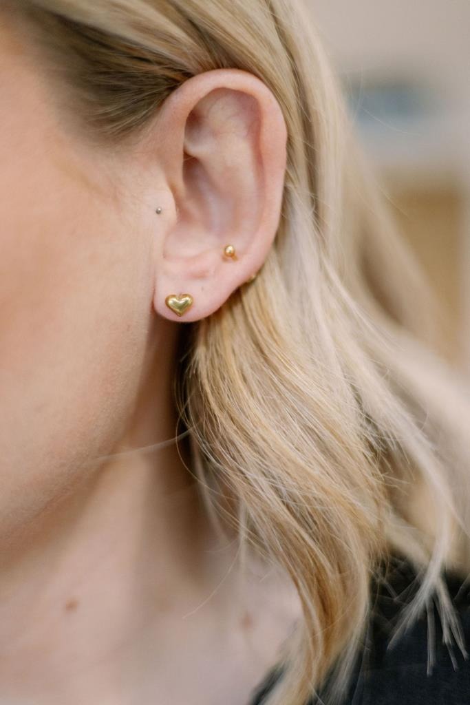 Little Heart Stud Earring in Gold